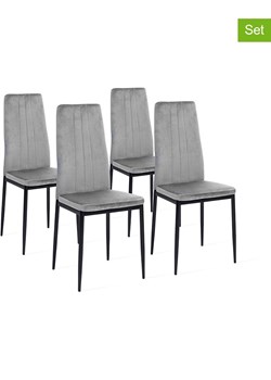 IDOMYA Factory Krzesła (4 szt.) "Jade" w kolorze szaro-czarnym do jadalni - 41,5 x 96 x 39 cm ze sklepu Limango Polska w kategorii Meble - zdjęcie 188583541