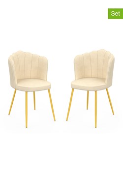 IDOMYA Factory Krzesła (2 szt.) "Arielle" w kolorze kremowym do jadalni - 55 x 82 x 51 cm ze sklepu Limango Polska w kategorii Meble - zdjęcie 188583594
