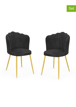 IDOMYA Factory Krzesła (2 szt.) "Arielle" w kolorze antracytowym do jadalni - 55 x 82 x 51 cm ze sklepu Limango Polska w kategorii Meble - zdjęcie 188583604