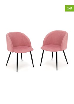 IDOMYA Factory Krzesła (2 szt.) "Nina" w kolorze jasnoróżowym do jadalni - 52 x 79 x 60 cm ze sklepu Limango Polska w kategorii Meble - zdjęcie 188583614