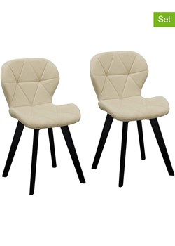 IDOMYA Factory Krzesła (2 szt.) "Daisy" w kolorze kremowym do jadalni - 50 x 70 x 47,5 cm ze sklepu Limango Polska w kategorii Meble - zdjęcie 188583680