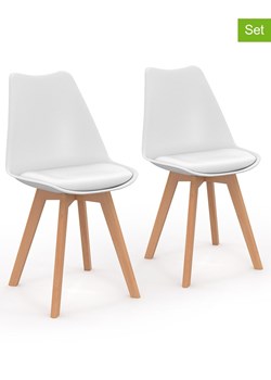 IDOMYA Factory Krzesła (2 szt.) "Nordia" w kolorze białym do jadalni - 46 x 79,5 x 51 cm ze sklepu Limango Polska w kategorii Meble - zdjęcie 188583693
