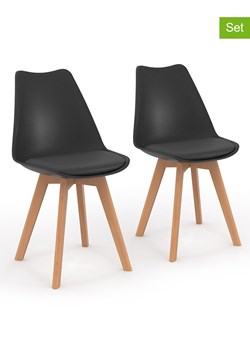 IDOMYA Factory Krzesła (2 szt.) "Nordia" w kolorze czarnym do jadalni - 46 x 79,5 x 51 cm ze sklepu Limango Polska w kategorii Meble - zdjęcie 188583723