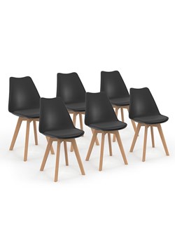 IDOMYA Factory Krzesła (6 szt.) "Nordia" w kolorze czarnym do jadalni - 46 x 79,5 x 51 cm ze sklepu Limango Polska w kategorii Meble - zdjęcie 188583770