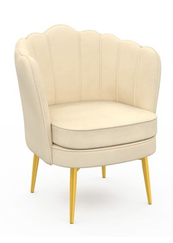 IDOMYA Factory Fotel "Arielle" w kolorze kremowym - 64 x 76 x 59 cm ze sklepu Limango Polska w kategorii Pufy i siedziska - zdjęcie 188583851