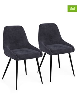 IDOMYA Factory Krzesła (2 szt.) "Olivia" w kolorze antracytowym do jadalni - 47,5 x 79 x 54 cm ze sklepu Limango Polska w kategorii Meble - zdjęcie 188583861