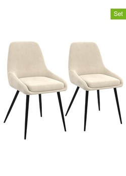 IDOMYA Factory Krzesła (2 szt.) "Olivia" w kolorze kremowym do jadalni - 47,5 x 79 x 54 cm ze sklepu Limango Polska w kategorii Meble - zdjęcie 188583901