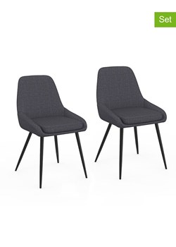 IDOMYA Factory Krzesła (2 szt.) w kolorze antracytowym do jadalni - 47,5 x 79 x 54 cm ze sklepu Limango Polska w kategorii Meble - zdjęcie 188583913