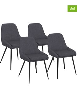 IDOMYA Factory Krzesła (4 szt.) "Ornella" w kolorze antracytowo-czarnym - 54 x 79 x 47,5 cm ze sklepu Limango Polska w kategorii Meble - zdjęcie 188583940