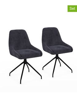 IDOMYA Factory Krzesła (2 szt.) "Olivia" w kolorze antracytowym do jadalni - 47,5 x 79 x 54 cm ze sklepu Limango Polska w kategorii Meble - zdjęcie 188583981