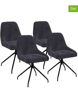 IDOMYA Factory Krzesła (4 szt.) "Olivia" w kolorze antracytowo-czarnym - 54 x 79 x 47,5 cm ze sklepu Limango Polska w kategorii Meble - zdjęcie 188584001