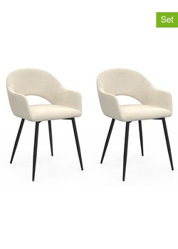 IDOMYA Factory Krzesła (2 szt.) "Rebecca" w kolorze kremowym do jadalni - 52 x 75 x 56 cm ze sklepu Limango Polska w kategorii Meble - zdjęcie 188584063
