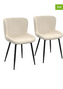 IDOMYA Factory Krzesła (2 szt.) w kolorze kremowo-czarnym do jadalni - 52 x 79 x 50 cm ze sklepu Limango Polska w kategorii Meble - zdjęcie 188584072