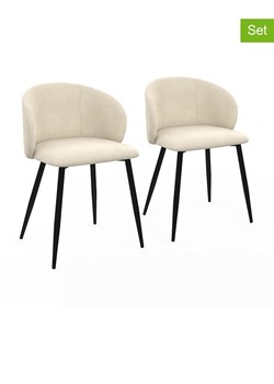 IDOMYA Factory Krzesła (2 szt.) w kolorze kremowo-czarnym do jadalni - 53 x 71 x 51 cm ze sklepu Limango Polska w kategorii Meble - zdjęcie 188584090