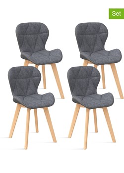 IDOMYA Factory Krzesła (4 szt.) w kolorze szaro-jasnobrązowym do jadalni - 50 x 79 x 46 cm ze sklepu Limango Polska w kategorii Meble - zdjęcie 188584162