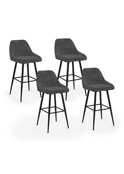 IDOMYA Factory Hockery barowe (4 szt.) "Olivia" w kolorze szaro-czarnym - 44 x 92 x 46 cm ze sklepu Limango Polska w kategorii Meble - zdjęcie 188584172