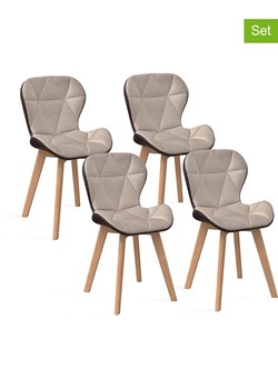 IDOMYA Factory Krzesła (4 szt.) "Gladys" w kolorze beżowo-brązowym - 50 x 79 x 46 cm ze sklepu Limango Polska w kategorii Meble - zdjęcie 188584242