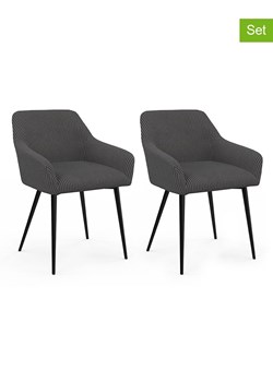 IDOMYA Factory Krzesła (2 szt.) "Jenny" w kolorze antracytowym do jadalni - 56 x 76 x 51 cm ze sklepu Limango Polska w kategorii Meble - zdjęcie 188584334