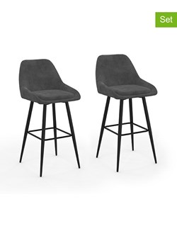 IDOMYA Factory Hockery barowe (2 szt.) "Olivia" w kolorze antracytowo-czarnym - 46 x 92 x 44 cm ze sklepu Limango Polska w kategorii Meble - zdjęcie 188584393