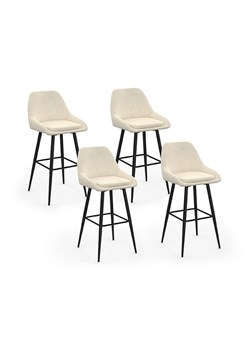 IDOMYA Factory Hockery barowe (4 szt.) "Olivia" w kolorze kremowo-czarnym - 44 x 92 x 46 cm ze sklepu Limango Polska w kategorii Meble - zdjęcie 188584411