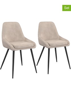 IDOMYA Factory Krzesła (2 szt.) "Olivia" w kolorze beżowo-czarnym - 54 x 79 x 47,5 cm ze sklepu Limango Polska w kategorii Meble - zdjęcie 188584462