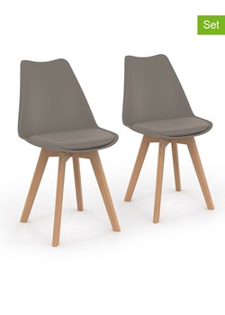 IDOMYA Factory Krzesła (2 szt.) "Nordia" w kolorze beżowo-jasnobrązowym - 51 x 79,5 x 46 cm ze sklepu Limango Polska w kategorii Meble - zdjęcie 188584470