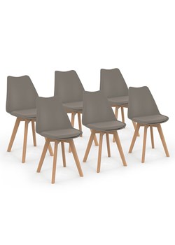 IDOMYA Factory Krzesła (6 szt.) w kolorze szarobrązowym do jadalni - 46 x 79,5 x 51 cm ze sklepu Limango Polska w kategorii Meble - zdjęcie 188584480