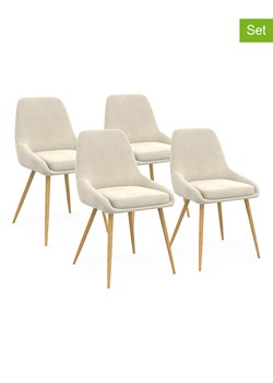 IDOMYA Factory Krzesła (4 szt.) "Olivia" w kolorze kremowym do jadalni - 47,5 x 79 x 54 cm ze sklepu Limango Polska w kategorii Meble - zdjęcie 188584534