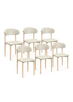 IDOMYA Factory Krzesła (6 szt.) "Callisto" w kolorze beżowym do jadalni - 48 x 80 x 47 cm ze sklepu Limango Polska w kategorii Meble - zdjęcie 188584550