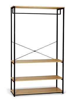 IDOMYA Essentials Garderoba "Memphis" w kolorze jasnobrązowo-czarnym - 100 x 167 x 40 cm ze sklepu Limango Polska w kategorii Szafy - zdjęcie 188584660