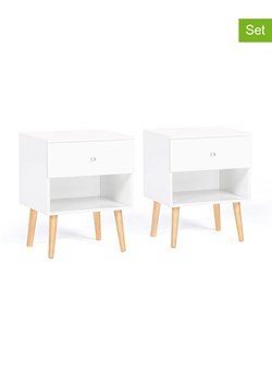 IDOMYA Essentials Stoliki nocne (2 szt.) w kolorze białym - 40 x 50 x 34 cm ze sklepu Limango Polska w kategorii Szafy - zdjęcie 188584843