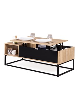 IDOMYA Essentials Ława "Memphis" w kolorze jasnobrązowo-czarnym - 110 x 44,5 x 55 cm ze sklepu Limango Polska w kategorii Stoliki kawowe - zdjęcie 188584861