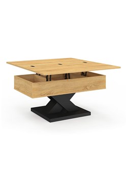 IDOMYA Factory Ława "Alexia" w kolorze jasnobrązowo-czarnym - 90 x 45 x 50 cm ze sklepu Limango Polska w kategorii Stoliki kawowe - zdjęcie 188585194