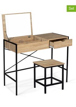 IDOMYA Essentials 2-częściowy zestaw "Alana" w kolorze jasnobrązowo-czarnym ze sklepu Limango Polska w kategorii Meble - zdjęcie 188585223