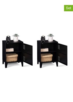 IDOMYA Essentials Stoliki nocne (2 szt.) w kolorze czarnym - 40 x 53 x 30 cm ze sklepu Limango Polska w kategorii Szafy - zdjęcie 188585253