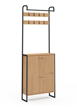 IDOMYA Essentials Garderoba "Faustine" w kolorze jasnobrązowo-czarnym - 63,5 x 180 x 23,5 cm ze sklepu Limango Polska w kategorii Szafy - zdjęcie 188585501