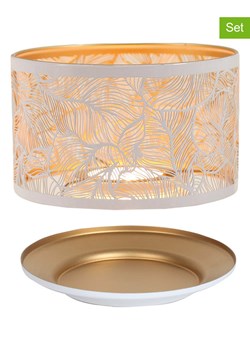 Woodbridge 2-częściowy zestaw "Botanicals" w kolorze białym - Ø 15 cm ze sklepu Limango Polska w kategorii Świeczniki - zdjęcie 188586340