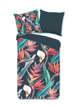 Descanso Komplet pościeli satynowej "Chloe" w kolorze morskim ze wzorem ze sklepu Limango Polska w kategorii Pościele - zdjęcie 188591350