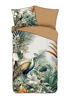 Descanso Komplet pościeli satynowej "Dana" w kolorze jasnobrązowo-zielonym ze sklepu Limango Polska w kategorii Pościele - zdjęcie 188591384