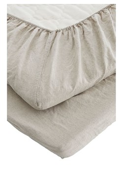 Ellos Home Lniane prześcieradło "Candice" w kolorze kremowym na gumce ze sklepu Limango Polska w kategorii Prześcieradła - zdjęcie 188595520