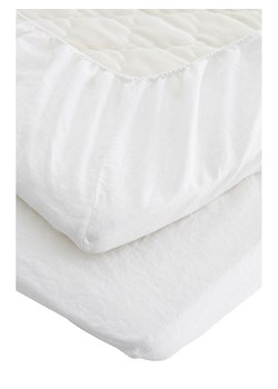 Ellos Home Lniane prześcieradło "Candice" w kolorze białym na gumce ze sklepu Limango Polska w kategorii Prześcieradła - zdjęcie 188595522