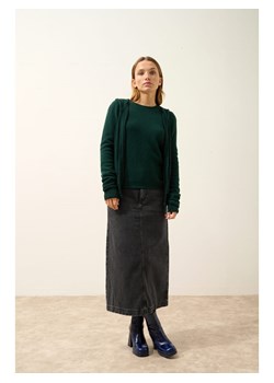 Just Cashmere Kaszmirowy kardigan "Debbie" w kolorze ciemnozielonym ze sklepu Limango Polska w kategorii Swetry damskie - zdjęcie 188608511