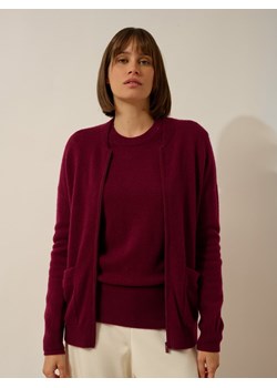 Just Cashmere Kaszmirowy kardigan "Ervie" w kolorze bordowym ze sklepu Limango Polska w kategorii Swetry damskie - zdjęcie 188608561