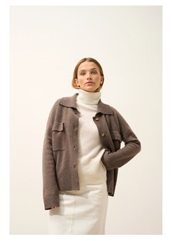 Just Cashmere Kaszmirowy kardigan "Hekla" w kolorze szarobrązowym ze sklepu Limango Polska w kategorii Swetry damskie - zdjęcie 188608634