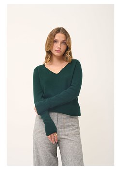 Just Cashmere Kaszmirowy sweter "Joan" w kolorze ciemnozielonym ze sklepu Limango Polska w kategorii Swetry damskie - zdjęcie 188608781