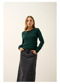 Just Cashmere Kaszmirowy sweter "Joyce" w kolorze ciemnozielonym ze sklepu Limango Polska w kategorii Swetry damskie - zdjęcie 188608871
