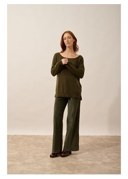 Just Cashmere Kaszmirowy sweter "Karen" w kolorze khaki ze sklepu Limango Polska w kategorii Swetry damskie - zdjęcie 188608922