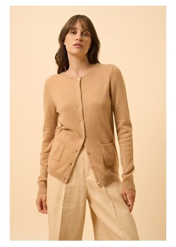 Just Cashmere Kaszmirowy kardigan "Katharine" w kolorze beżowym ze sklepu Limango Polska w kategorii Swetry damskie - zdjęcie 188608963