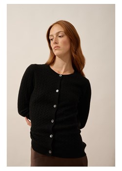 Just Cashmere Kaszmirowy kardigan "Laura" w kolorze czarnym ze sklepu Limango Polska w kategorii Swetry damskie - zdjęcie 188609033