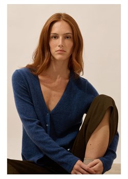 Just Cashmere Kaszmirowy kardigan "Norma" w kolorze granatowym ze sklepu Limango Polska w kategorii Swetry damskie - zdjęcie 188609284